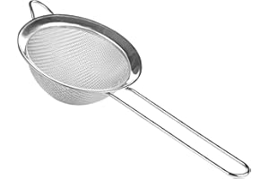 WELLEHOMI Küchensieb 7 cm, Hochwertig Edelstahl Sieb Feinmaschig Teesieb für Küche Mehl Reis Nudeln Gemüse und Obst Waschen Langlebige Küchen Zubehör