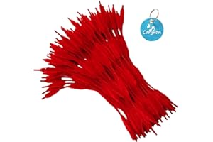 Carykon Pack of 100 Pipe Cleaners Fuzzy Bumpy Chenille Stems for Creative Handmade DIY Art Craft (Red)