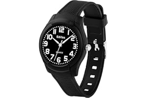 Edillas Montre Enfant, Montre Analogique pour Garçons Filles, Montre pour Enfant étanche à Quartz et Bracelet Souple, Adaptée Aux Enfants de 3 à 15 Ans.pour l'Apprentissage de La Lecture