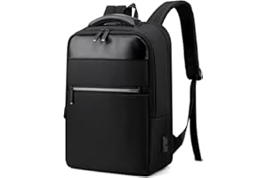 Xnuoyo Laptop Zaino Porta PC Portatile, Resistente all'Acqua Grande capacità Zaino Scuola per Computer con di Ricarica USB per attività Commerciale università Gli Uomo Donna (Nero)