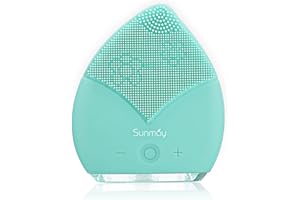 SUNMAY Leaf Spazzola per la Pulizia del Viso in Silicone con Funzione di Memoria e Timer. Spazzola a Vibrazione Sonica Impermeabile per una Pulizia Profonda, Esfoliazione Delicata