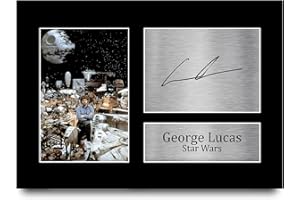 HWC Trading George Lucas A4 Ungerahmt Signiert Gedruckt Autogramme Bild Druck-Fotoanzeige Geschenk Für Star Wars Creator Filmfans