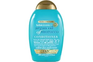 OGX - Après-Shampooing Huile d'Argan du Maroc (flacon de 385 ml) – Soin hydratant pour cheveux secs et abîmés – Après-shampoing enrichi en huile d'argan et protéines de soie