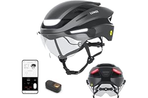 Lumos Ultra E-Bike Smart Helmet | NTA 8667 Certified | Front & Rear LED Lights | Retractable Face Shield | App Controlled | EBike, Scooter, Cycling, Bicycle | Adults, Men Women