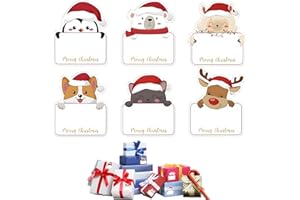 FANTASYON 120PCS Étiquettes Autocollantes Père Noël Adhésives, Noël Bonhomme de Neige, Merry Christmas Sticker Auto-Adhésif Cadeau Noël pour Emballage Sac Cadeau Carte Enveloppe (C)