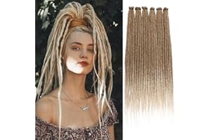 Leeven 18 Inch Ombre Blonde Dreadlock Extension 20 Strands Hippie Single Ended Dreads Synthetic Thin Dreadlock for Woman/Man Soft Dreads Hair Extensions /27613#