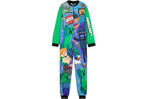 Get Trend Pijama Entero Niño y Adolescente, Pijama Polar Infantil de Una Pieza con Cremallera, Mono Cómodo para Invierno