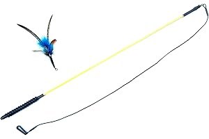 PURRS CAT TOYS PurrSuit Feather Spinning Cat Toy SHORT Safer Clip UKmade 50cm Wand