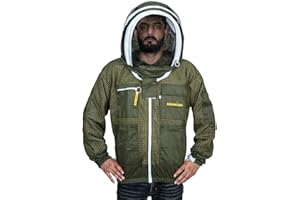 URBANSBEE Chaqueta de Apicultura Ventilado profesional con Elegante Sombrero mascarilla y Velo, Beekeeper Jacket Chaqueta de Apicultura para Apicultor proteccion