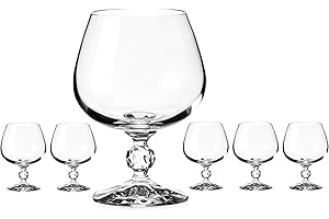 DIAMANTE Crystal Brandy Snifter ou Cognac Claudia Lot de 6 verres à cognac style vintage en cristal sans plomb