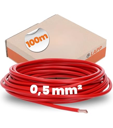 EBROM Conduttore &ndash; Singolo Cavo Flessibile &ndash; Cavo In PVC &ndash; Cavo Di Commutazione &ndash; Cavo H05V-K 1 Mm&sup2; (1,0 Mm2) &ndash; Colore