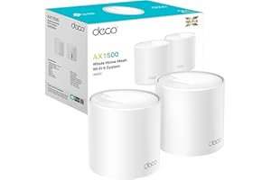 [Nuevo] TP-Link Deco X1500 (2-Pack) - Sistema WiFi 6 Mesh IA, AX1500 Doble Banda 2.4 GHz/5 GHz, Cobertura hasta 360 m2, 3X Puertos Gigabit por Unidad, 160MHz, ODFMA, 1024QAM, Control Parental
