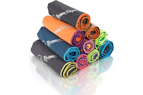 NirvanaShape Toalla de Microfibra | 14 Colores | 8 Dimensiones | Toalla de Viaje Ligera, Absorbente y de Secado Rápido | Toalla de Baño para Viajes | Ideal para Playa, Camping, Yoga y Sauna