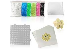 ewtshop® Lot de 6 000 perles à repasser phosphorescentes en 6 couleurs + plaque de fixation universelle + 20 modèles
