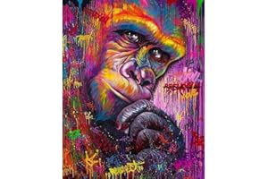 Fokenzary DIY Peinture par numéros Toile de peinture pour enfants ou adultes Débutant avec pinceaux et peintures acryliques sans cadre (40x50cm)