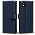 Pikkme Realme C11 Flip Case Leather Finish | Inside TPU with Card Pockets | Wallet Stand and Shock Proof | Magnetic Closing | Complete Protection Flip Cover for Realme C11 (Blue)