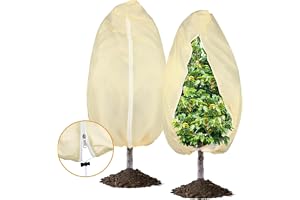 Produktabbildung: Ewzayol Winterschutz für Pflanzen,Atmungsaktiv 85 g/m² Winterschutz Kübelpflanzensack Frostschutz Pflanzenabde