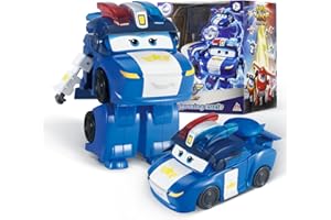 Super Wings Transformations-Flugzeug Supercharged Lucie, ca. 12,7 cm große Spiel-Figur für Kinder, Spielzeug-Flugzeug und Roboterfigur für 3+ Jahre Alten Jungen Mädchen, 5 in