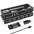 HDMI Matrix 4x2 - Tendak 4 in 2 Out HDMI Switch Matrix 4K @ 60Hz HDMI Splitter Switch + Optical SPDIF & 3.5 mm Stereo Audio Extractor Supports HDMI 2.0 HDCP 2.2 EDID HDR 3D with IR Remote Control