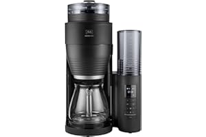 Melitta Cafetière à Filtre AromaFresh Glass Pro X Noire, avec Moulin à grains Intégré & Verseuse Isotherme, Double Fonction Minuteur, capacité 10 tasses, modèle 1030-02