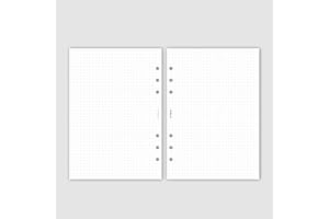 ‎PEN & PAGES pen & pages® Kariertes Papier - Din A5-6 Löcher - Nachfüllpapier A5 Organizer, Notizpapier 14,8 x 21 cm