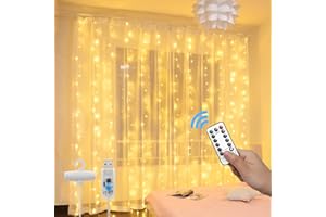 SUNNOW Tenda Luminosa 300x300cm 300 LED Luci con Telecomando 8 Modalità Impermeabile, Alimentata USB per Esterno/Interni Natale (Bianco Caldo)