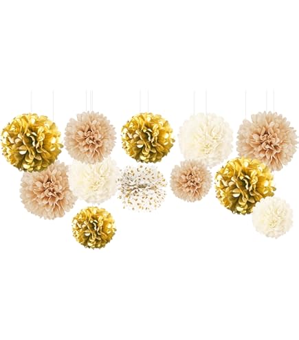 10-tlg Papier Pompons Set 12cm - Seidenpapier Deko Kugeln