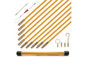 QWORK® 10 st kabeldragare i glasfiber med krok och hål, 33 cm kabeldragare, kabelstavar kit