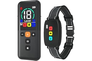 Meloive Collier de Dressage pour Chien,Portée de 3000 Mètres,3 Modes Vibration/Choc Électrique/Son avec Verrouillage de Sécurité,Étanche IPX67 et Rechargeable