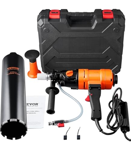 Carotatrice Diamantata VEVOR 2600W - Portatile, Fori Da 20 A 180 Mm, Per Calcestruzzo, Con Custodia - Foto 5