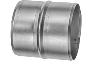 Vent Systems Connettore per tubo in acciaio zincato, 120 mm, prolunga per condotto di ventilazione, raccordo per tubo in metallo, connettore zincato