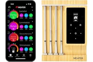 MEATER Pro XL [Neu] – Das ultimative smarte WLAN-Fleischthermometer mit vier fortschrittlichen Sonden - Multisensor Fühlern | BBQ, Ofen, Grill, Smoker, Heißluftfritteuse, Fritteuse