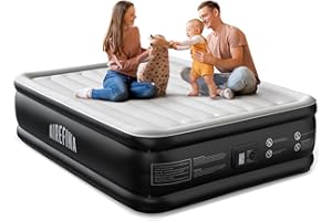 Airefina Colchon Hinchable, Autoinflable con Bomba Integrada, Se Infla en 3 Minutos, Ideal para Camping y Uso Doméstico, Colchón Inflable- 152 x 203 x 46 cm