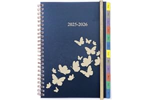 YHH Kalendarz akademicki 2025-2026, spirala A5, tygodniowy i miesięczny planer z zakładkami, kieszenią, notatkami, rozkładami jazdy, elastyczny dziennik 2025-2026, osobisty organizer do szkoły, pracy