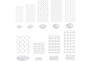 VABNEER Ammortizzatore di Colpi in Silicone Trasparente Autoadesivo Gommini Paracolpi per Porte, Mobili, Cassetti, Armadietti (325, 6.4-20.6mm)