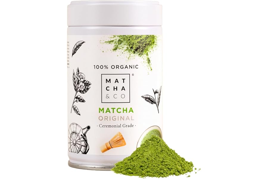 Matcha & CO Té Matcha Original 100% Ecológico, Grado Ceremonial, en Polvo Orgánico de Japón, Orgánico, 100% Natural, Té Verde