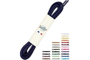 Laceter Lacets Ronds Cirés Fins 2,4mm pour Chaussures de Ville - Lacet Idéal pour Derbies, Richelieu, Bottines Cuir, Mocassins - Style Habillé Élégant et Résistant