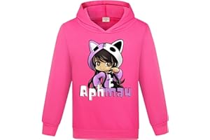 YUANZLN Aphmau Girls Hoodie Sports Sweatshirt Kids Casual Clothing Cute Cartoon Printed Clothes Top