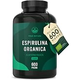 TRUE NATURE 600 Organic Spirulina Tablets - 4000mg/day | 100% Natural Seaweed Spirulina Bio, Organic Vegan Protein, Lab Teste