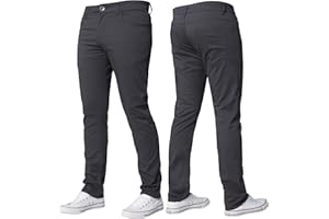 BRAND KRUZE Mens Stretch Slim Fit Chino Trousers Casual Work Jeans Pants