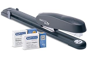 Rapesco 1480 790 Agrafeuse ECO Long Bras à Grande Capacité avec 2000 Agrafes de Type 26/8 mm, Capacité de 50 Feuilles, Anthracite