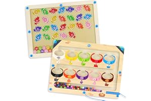FLTENGLE 2-in-1 Montessori Magnetic Maze – Alphabet, Numbers & Colour Sorting Toy for Toddlers Fine Motor Skills, Preschool Learning Toy for Ages 3 4 5