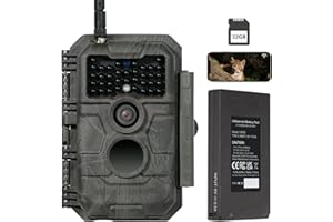 GardePro E6P Max Caméra de Chasse, WiFi, Batterie Rechargeable 8000 mAh, Carte SD Intégrée, 64MP 1296P, Caméra E6PMB No Glow Infrarouge Vision Nocturne, Champ de Vision Large de 110°