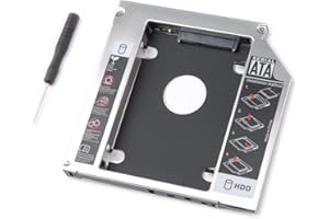 tinxi 2,5" SSD HDD Caddy SATA 3.0 Festplattenrahmen Adapter 12.7mm SATA zu SATA Laufwerkschacht für HP Dell Acer Asus Samsung Lenovo Laptop