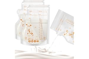Sac Congelation/ConservationLait Maternelle Pré-stérilisés, Mumgaroo 250ML-40 pièces Sachet Conservation Lait Maternel, Autoportants, épaissis, Orange