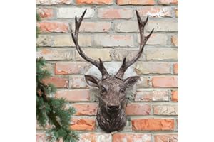 THE ENCHANTED GARDEN BRINGING GARDENS TO LIFE THE ENCHANTED GARDEN Wall Mounted Stag Head Home Decor Brown Resin Hanging Ornament Reindeer ornaments