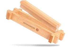 Reishunger Premium Sushi Maker Kit aus Birkenholz - für schnelles Maki Sushi & California Rolls (6 bis 8 Sushi pro Ladung)