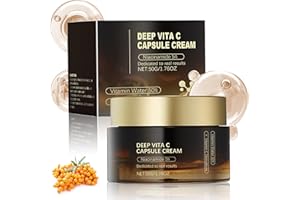 FSSPLJHYJ 50g Deep Vita C Capsule Cream, Collagen Kapseln Vitamin C Crème, Deeper Vitamin C Gel hydratant visage avec Collagen & Niacinamide, Hydrate et rendre la peau radiante