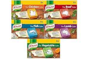 THE KNORR Knorr Stock Cubes Collection - (Chicken - 8X10g, Beef - 8X10g, Fish - 8X10g, Lamb - 8X10g, Vegetable - 8X10g)
