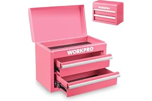 Workpro Lådlåda i metall med 2 lådor och övre förvaringsutrymme rosa, 27,5 x 15 x 20,8 cm bordsorganisatör med lådor för kont